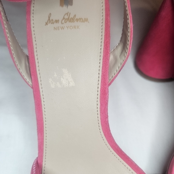 Sam Edelman Kia Fuschia Suede Heeled Sandals Retail $140 Sz 9 - Picture 13 of 16